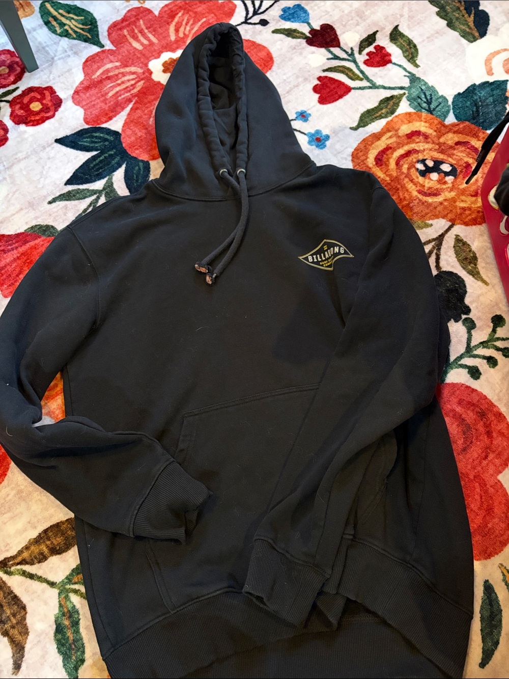 Billabong Black Men's Pullover Hoodie with Small Chest Logo